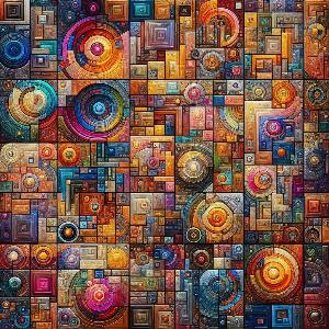 colorful abstract art poster with geometric shapes (7)